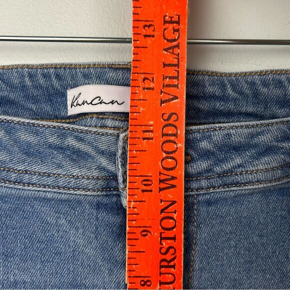 KanCan™ Flare High Rise Front Seam Jeans Retro Raw Hem Sz 32 or Junior 17 - Picture 6 of 14